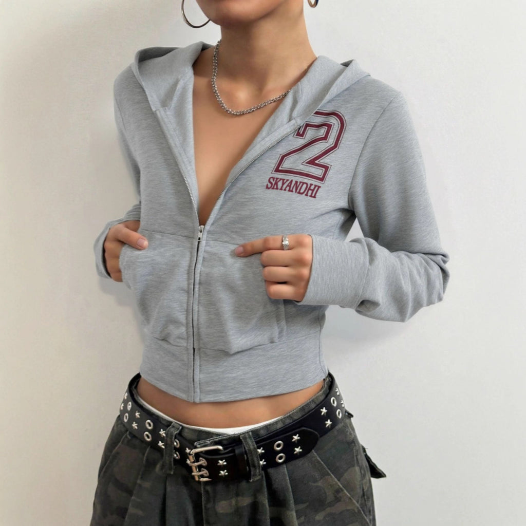 Zip-Front Hooded Cardigan