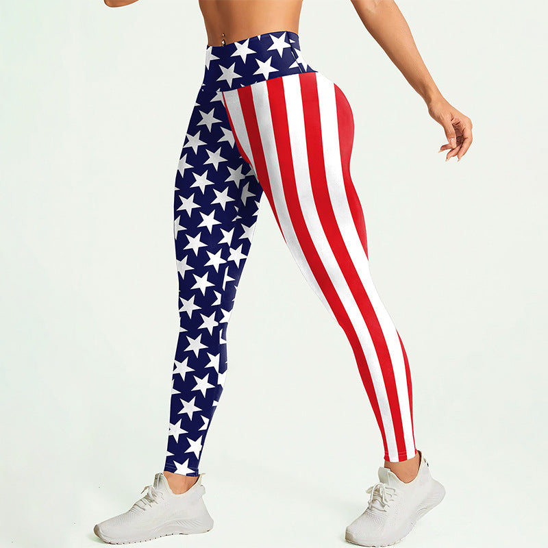 Pantalones de yoga estampados de la bandera nacional para mujer, mallas deportivas y de ocio, ropa para eventos de festivales y actuaciones