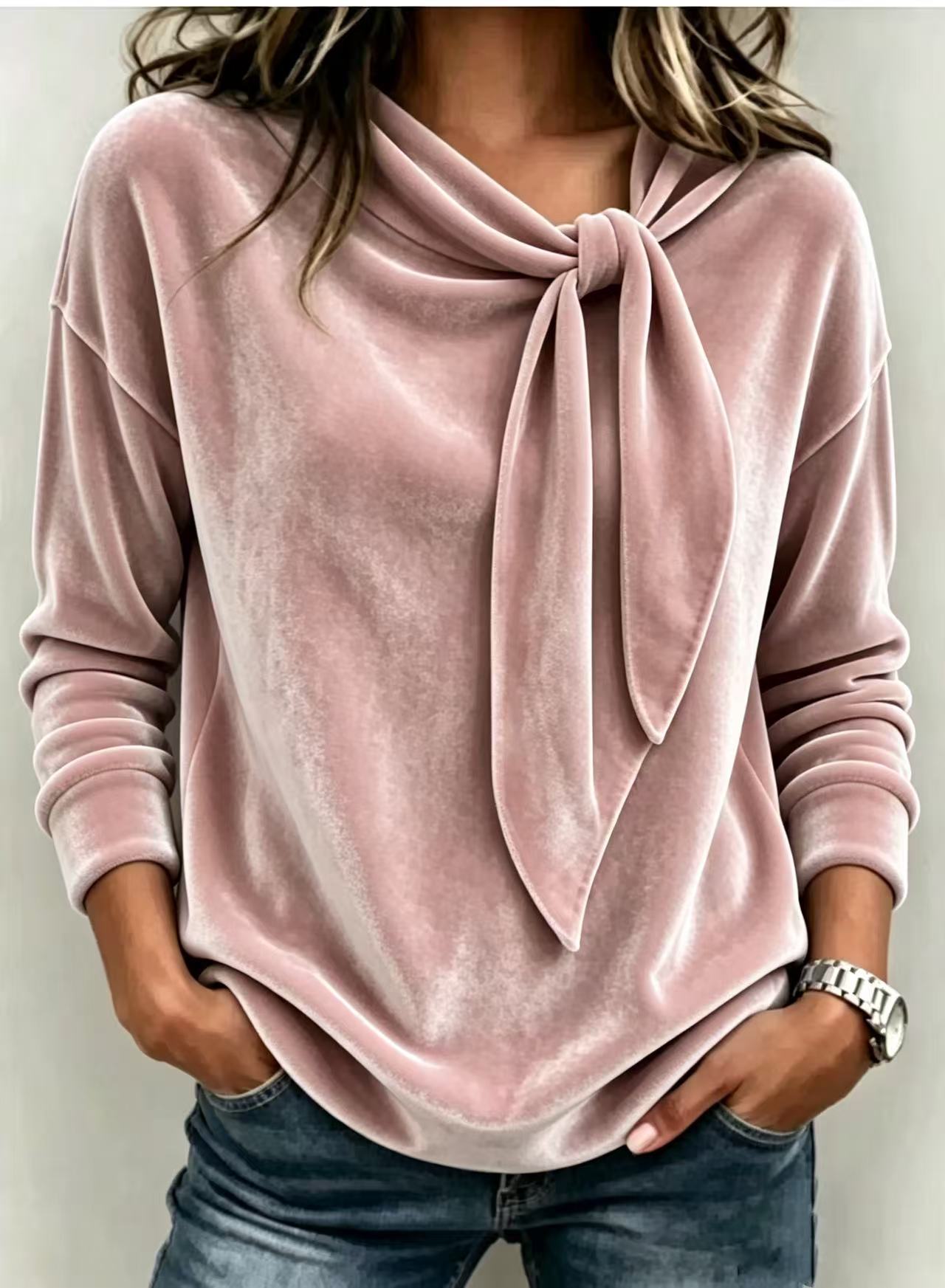 Bow-Tie Long-Sleeve Top