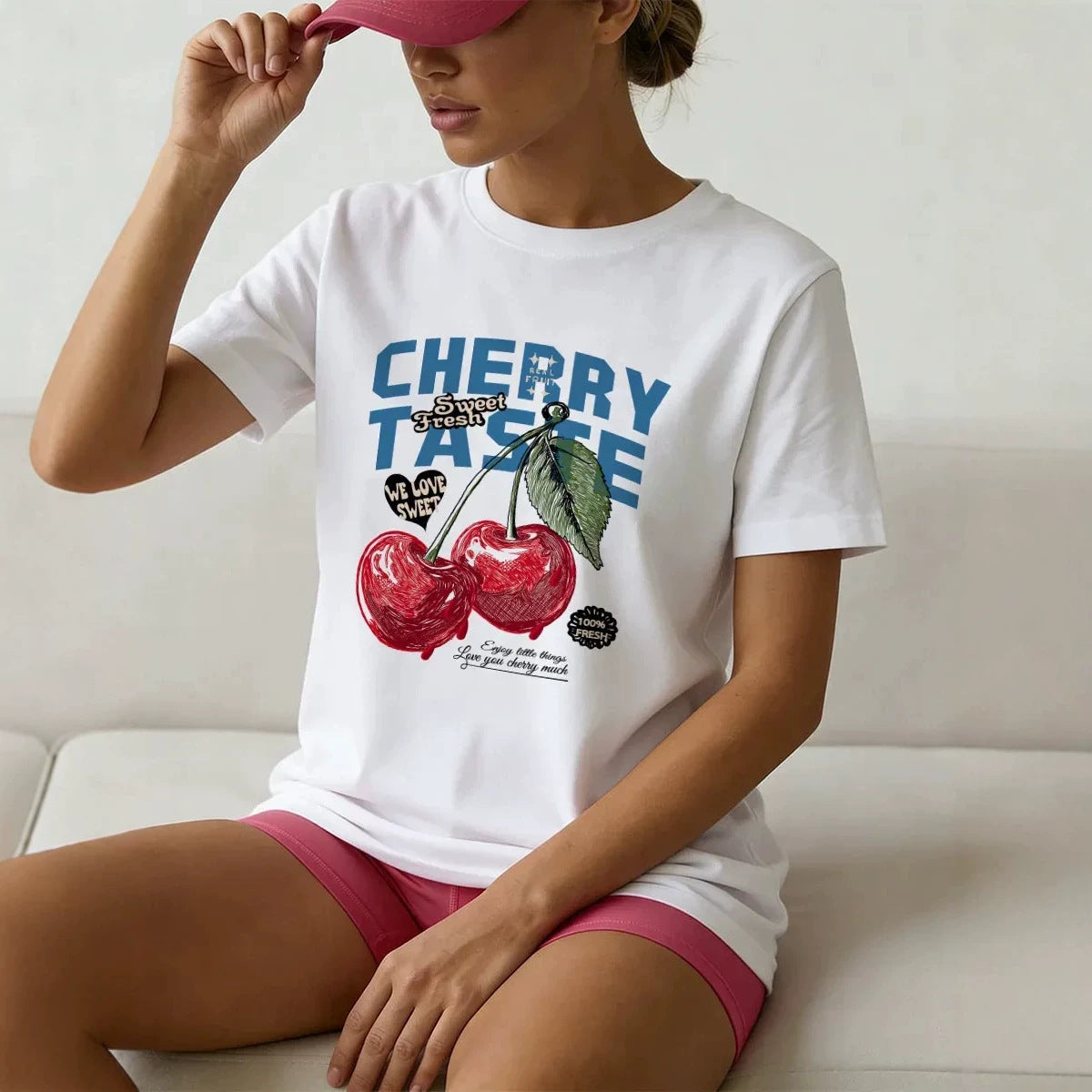 Cherry Graphic Cotton T-Shirt