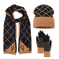 Knitted Winter Hat, Scarf & Gloves Set