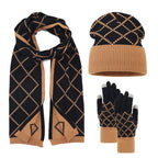 Knitted Winter Hat, Scarf & Gloves Set
