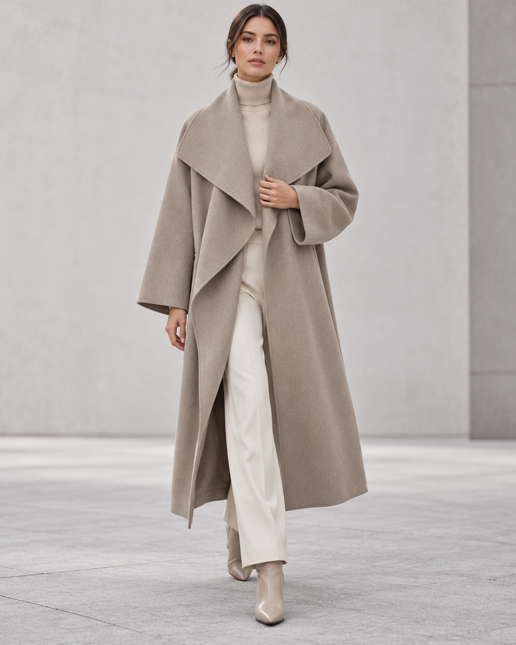 Side-Slit Wool Greatcoat
