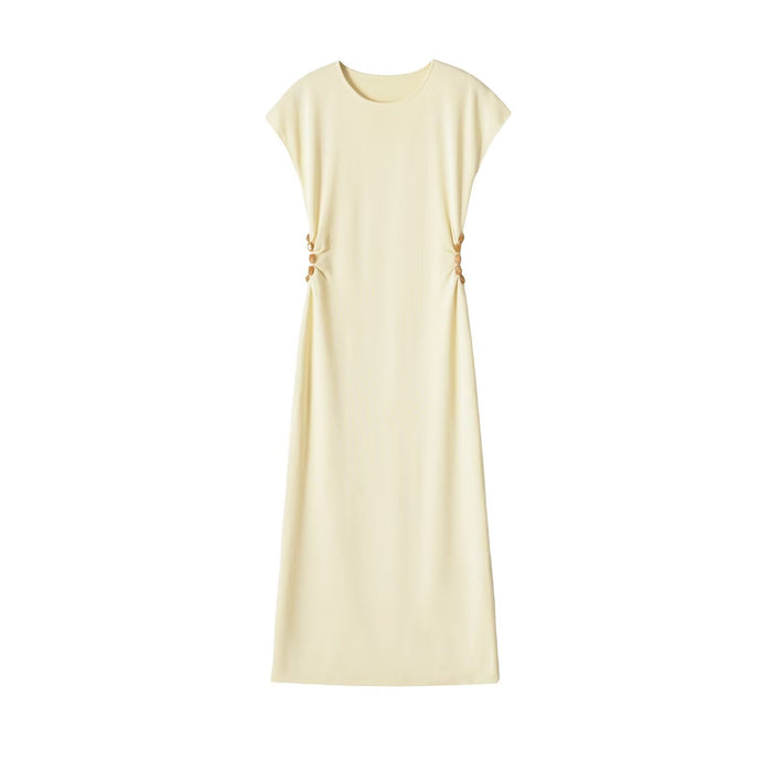 Beaded Open-Knit Short-Sleeve Dress