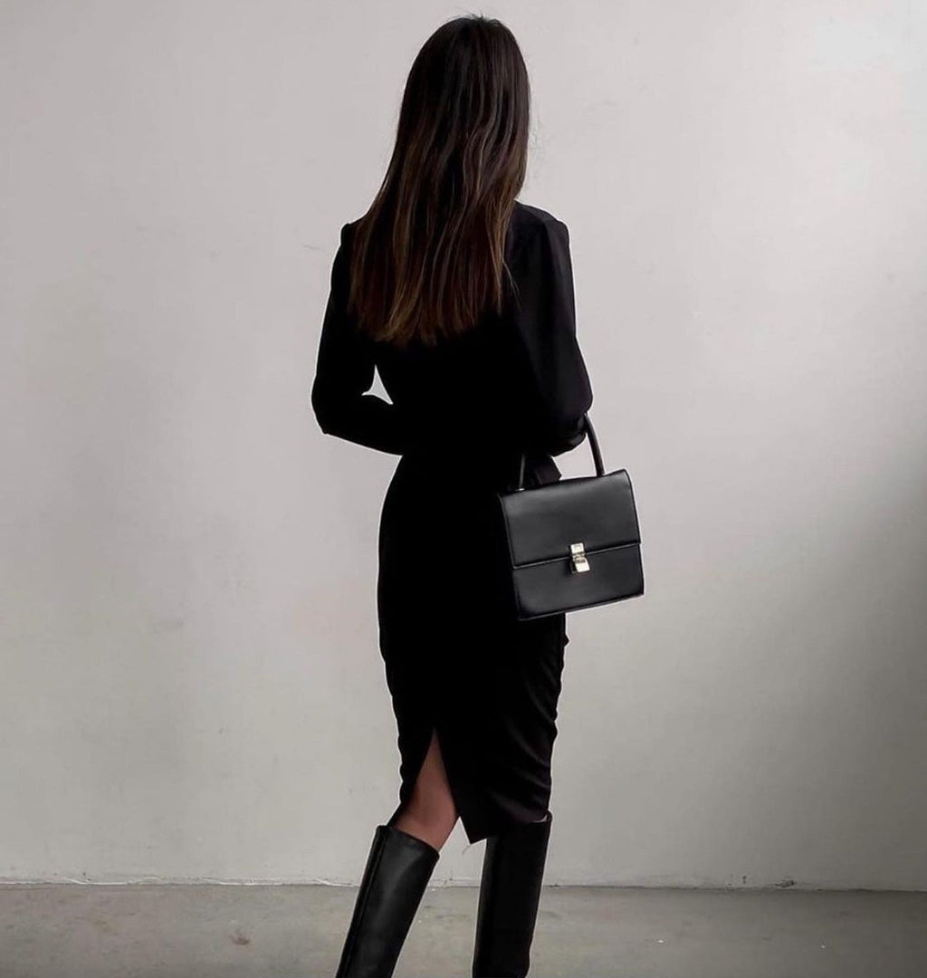 French-Inspired Long-Sleeve Midi Dress — product image 4