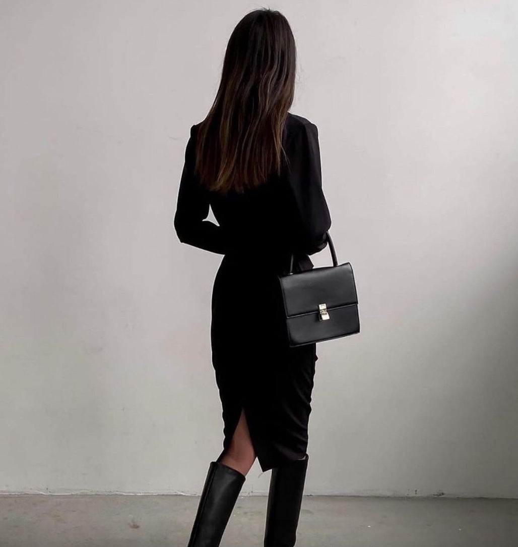 French-Inspired Long-Sleeve Midi Dress — product image 4