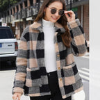Plaid Fleece Coat with Patch Pockets - view 4