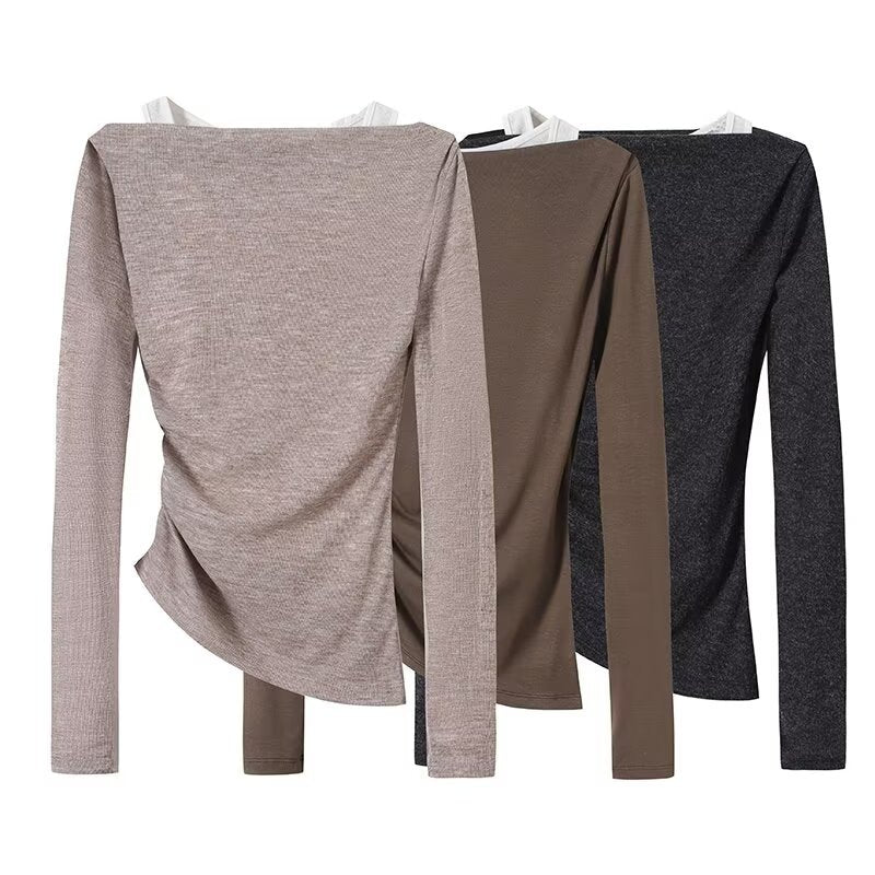 Color-Block Long-Sleeve Knit Sweater