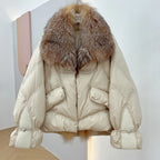 Duck Down Puffer with Silver Fox Fur Collar - view 4