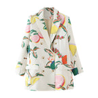 Fruit-Print Tailored Blazer
