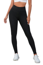 Leggings de cintura alta cruzados negros con control de abdomen
