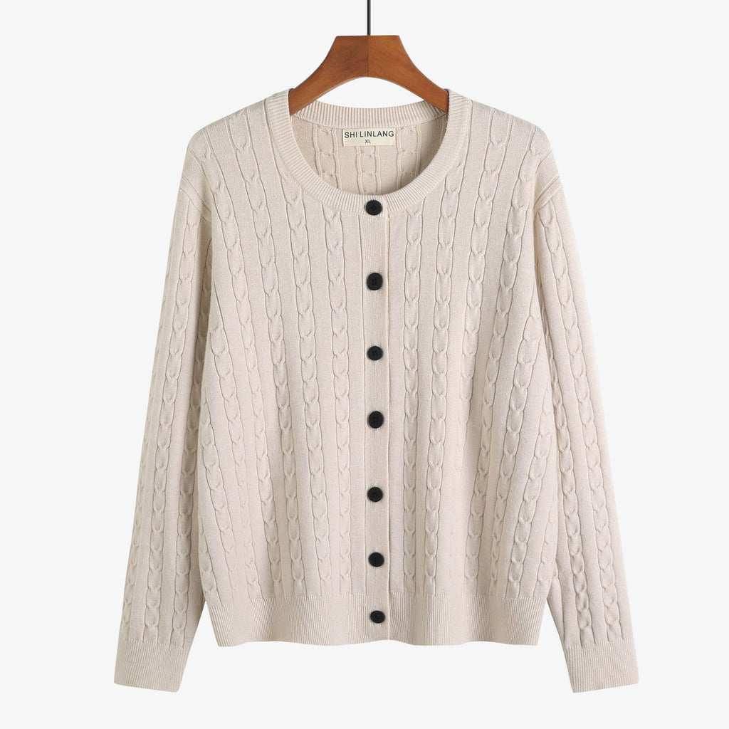 Gilet long tricoté style rétro pour femme, décontracté pour le bureau, coupe oversize, manches longues