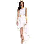 Greek Goddess Cosplay Costume Adult One-Shoulder White Athena Short Dress Halloween Party Outfit