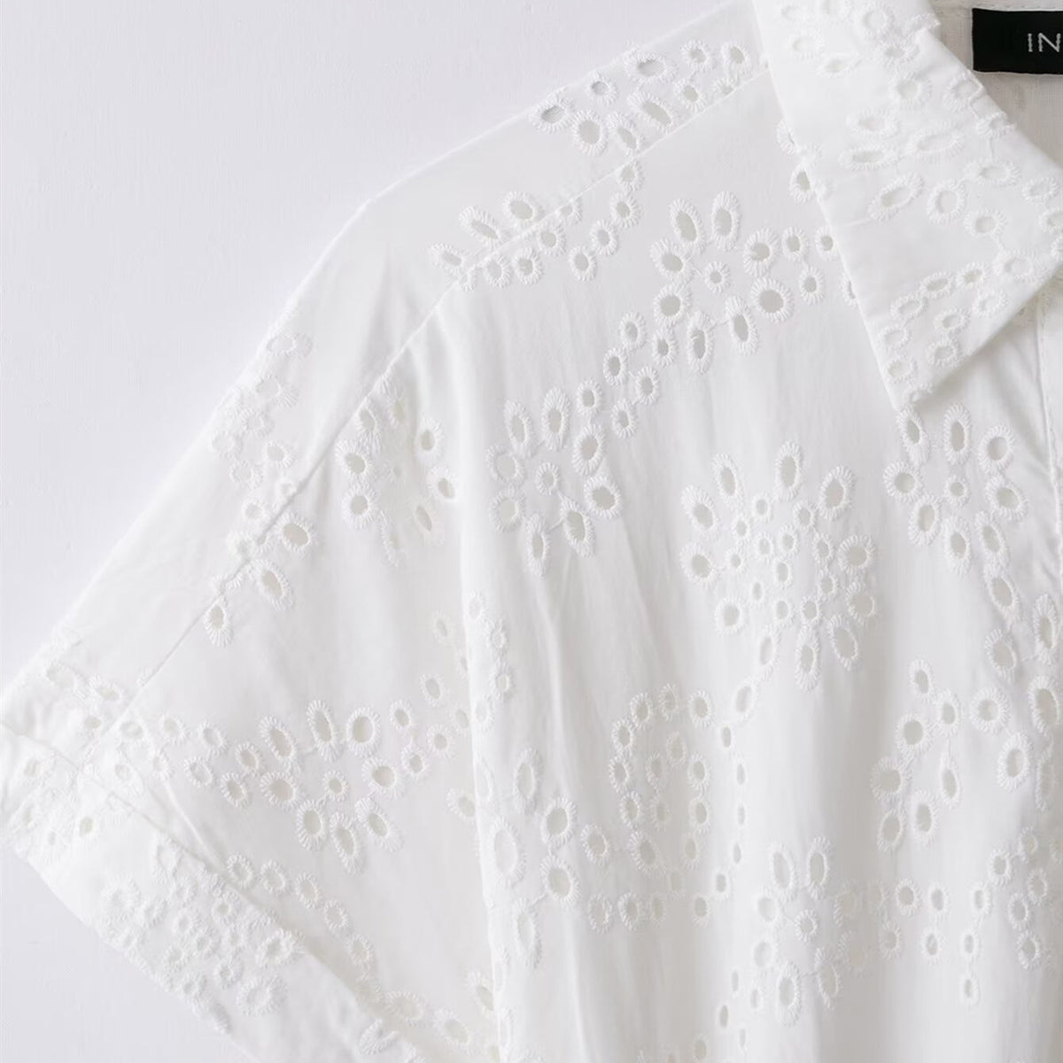 Embroidered Cutout Dress in White - view 3