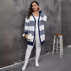 Colour-Block Striped Longline Cardigan - view 4