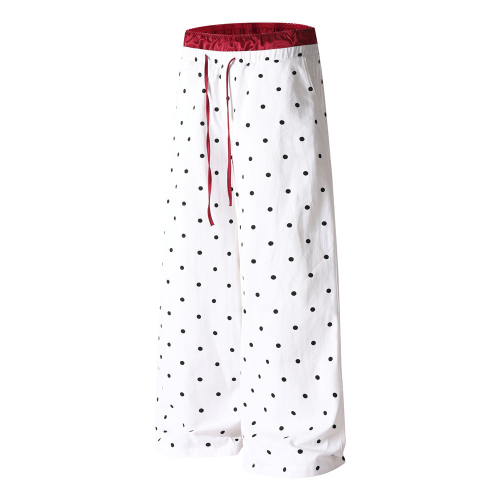 Pantalon de jogging droit à pois imprimés sur toute la surface