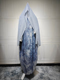 Robe longue imprimée pour femme avec gilet et foulard intégré