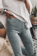 Legging côtelé gris foncé délavé style vintage