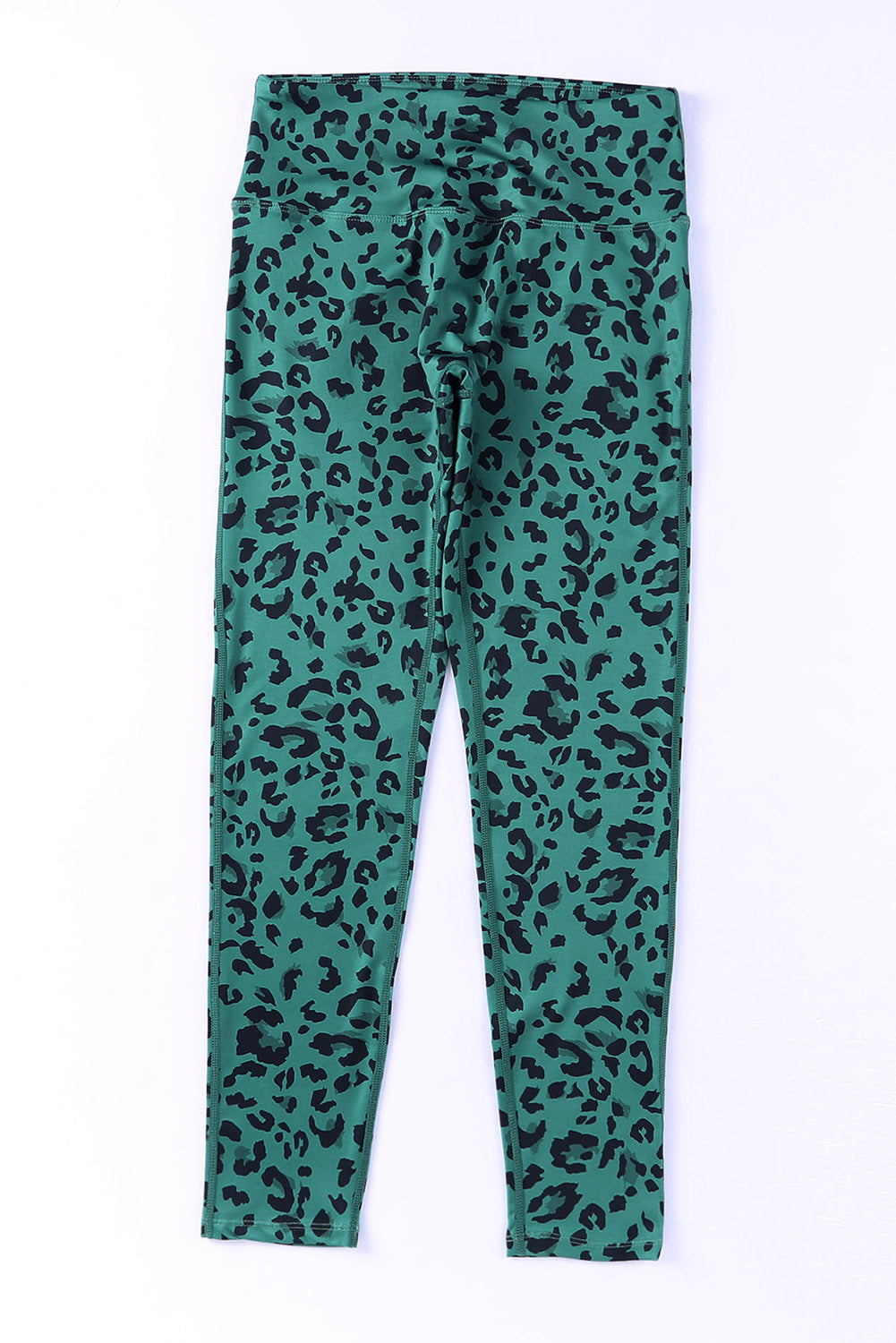 Leggings deportivos clásicos con estampado de leopardo verde