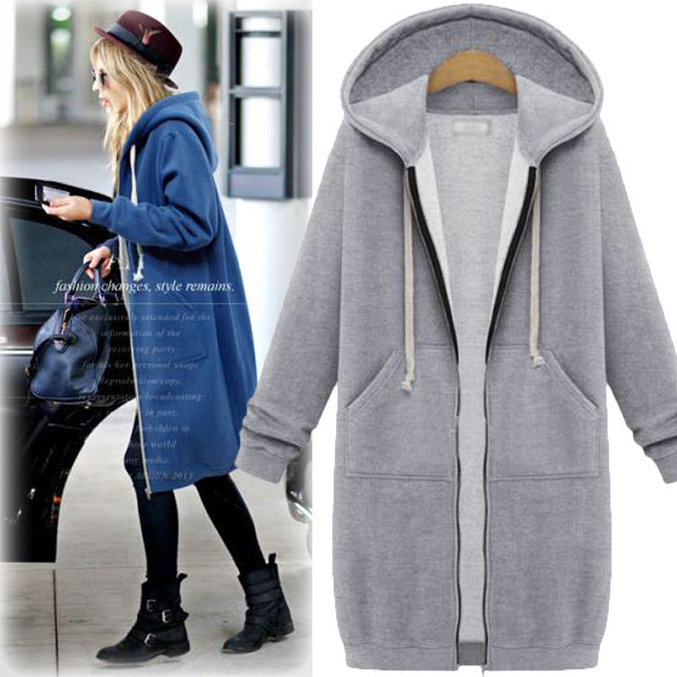 Oversized Fleece-Lined Hooded Zip Jacket - view 3