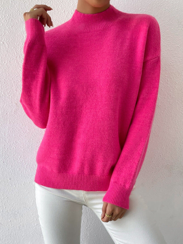 Ribbed Mock-Neck Sweater