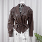 Veste à manches courtes/longues avec ceinture.