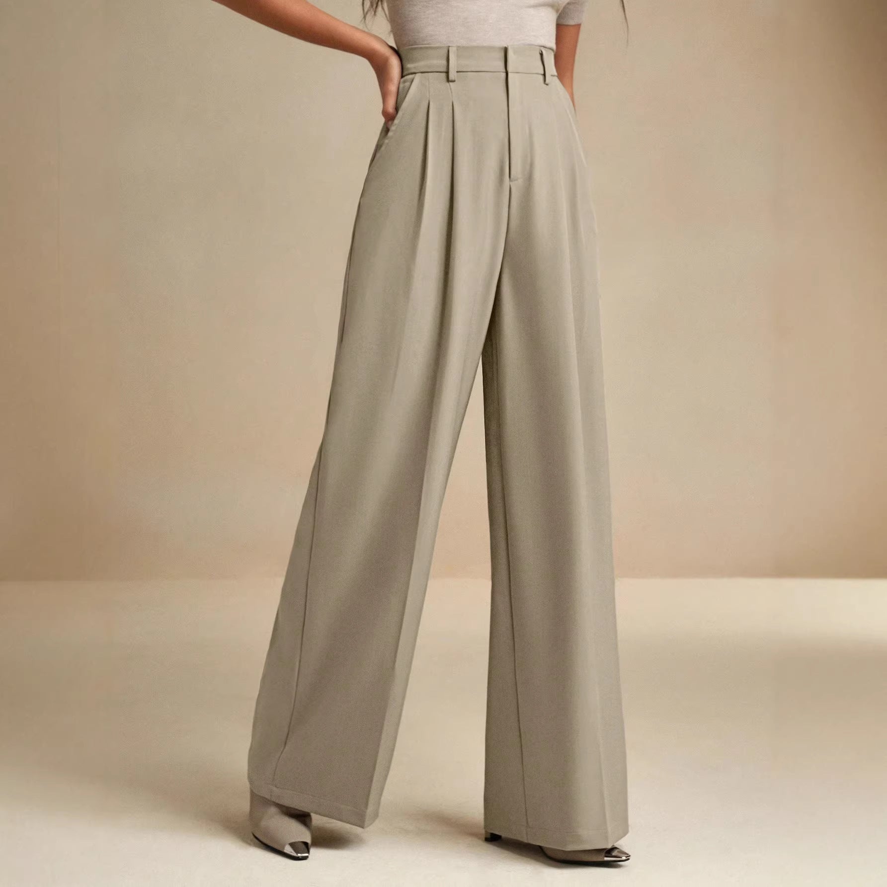 Pantalones de traje de corte recto y holgado
