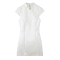 Silk Rope-Knot Dress in White