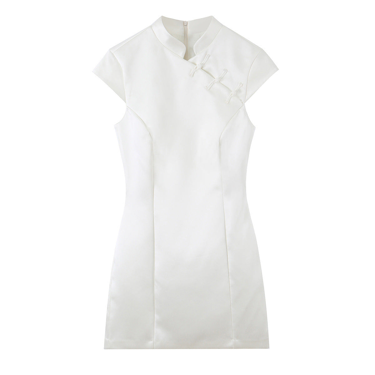 Silk Rope-Knot Dress in White