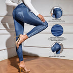 Denim-Look High-Waist Active Leggings