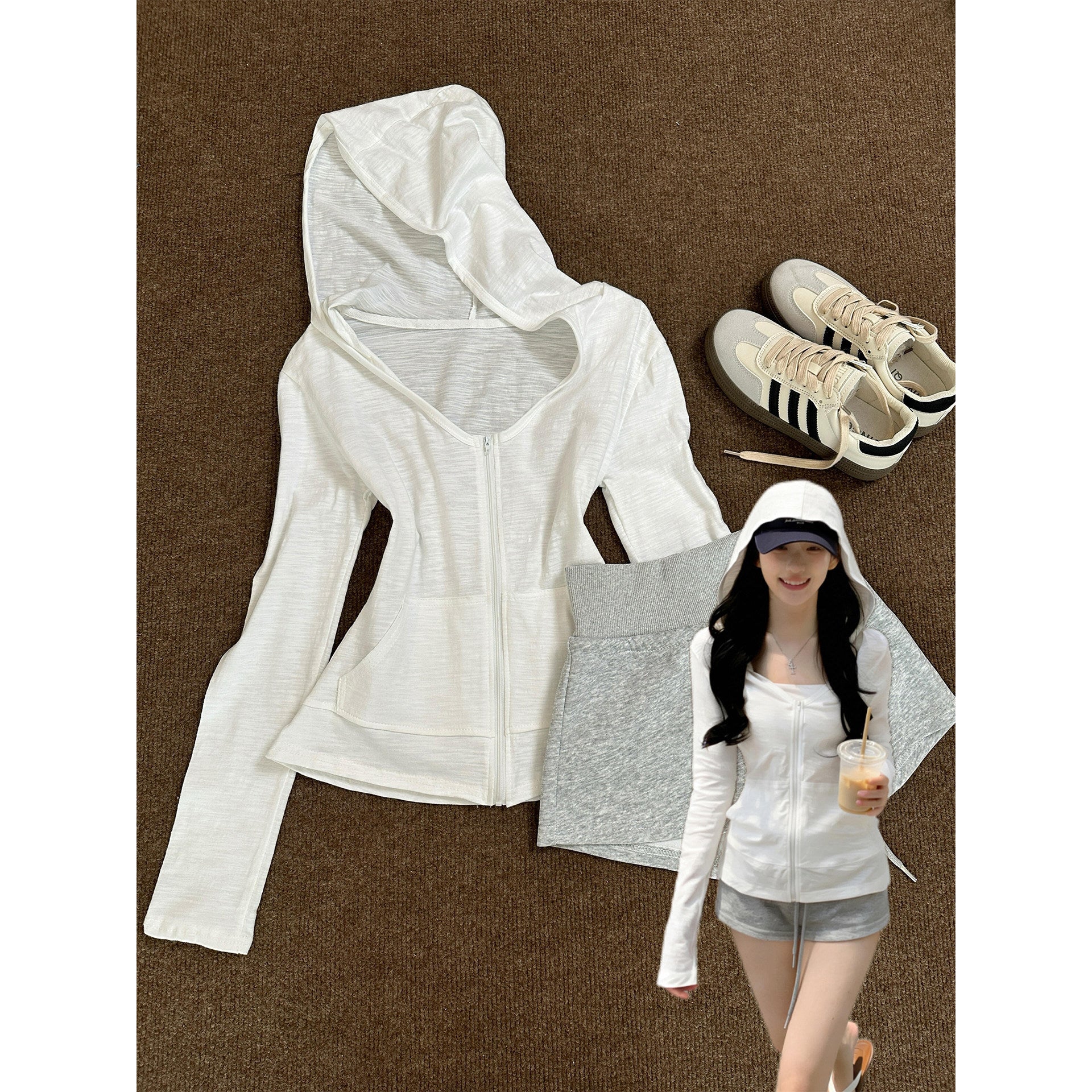 Lightweight Hooded Zip Cardigan