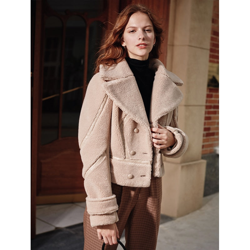 Faux-Shearling Moto Jacket