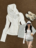 Lightweight Hooded Zip Cardigan in White - view 5