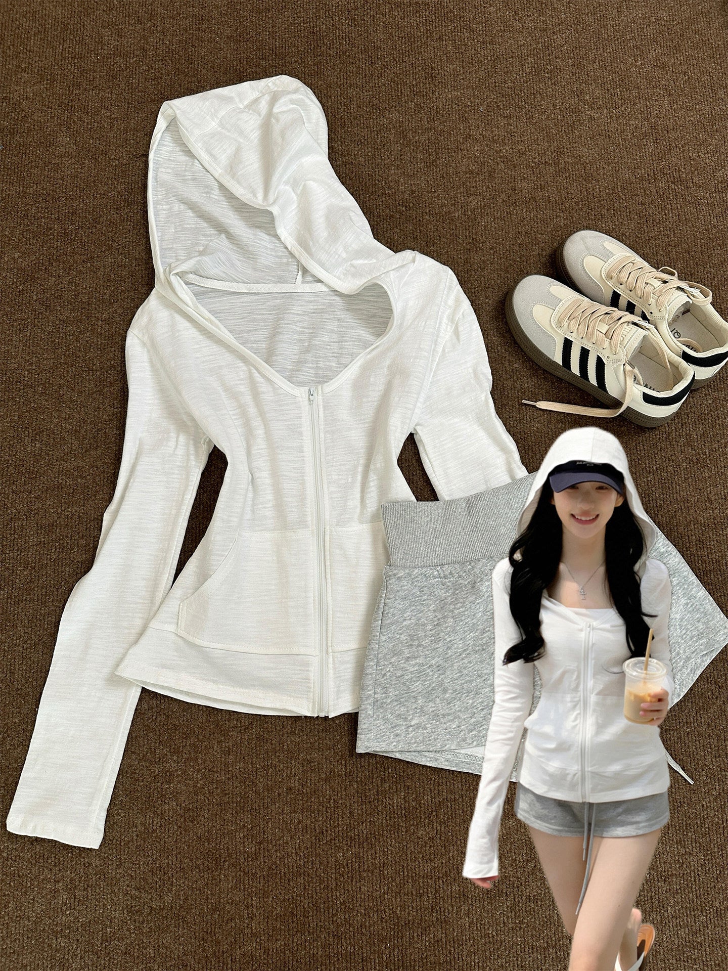 Lightweight Hooded Zip Cardigan