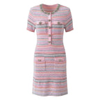 Vestido a rayas con bloques de color