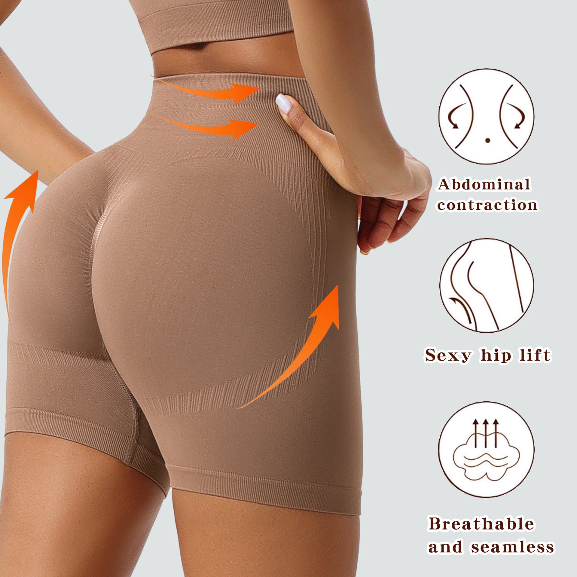 Pantalones de mujer push-up, cintura alta, control de abdomen, faja moldeadora, pantalones de seguridad finos
