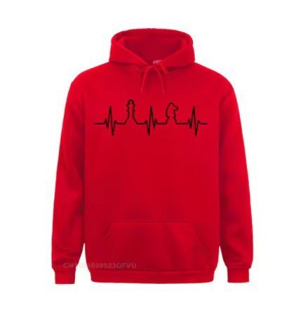 Sudadera con capucha de manga larga con estampado digital 3D Chess Heartbeat