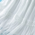 Silk-Lace Embroidered Flared Skirt