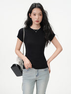 Fitted Cotton Crew-Neck T-Shirt