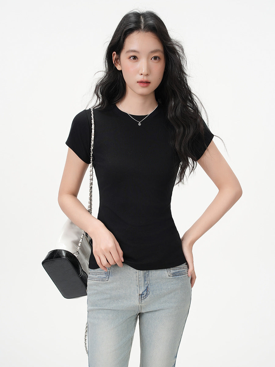 Fitted Cotton Crew-Neck T-Shirt