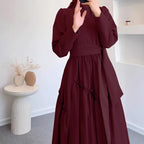 High-Waist Flowing Maxi Dress