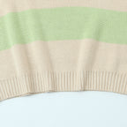 Striped One-Shoulder Bow Sweater