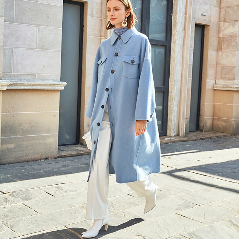Wide-Sleeve Double-Faced Wool Overcoat - view 2