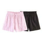 Pantalones cortos casuales de lino de calle