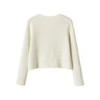 Minimalist Metallic Knit Cardigan
