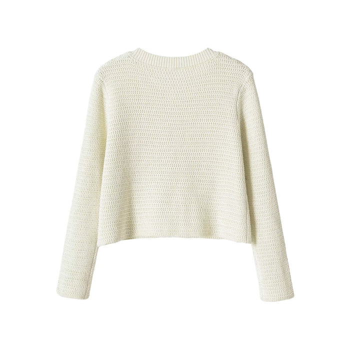 Minimalist Metallic Knit Cardigan