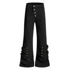 Pantalones de frente abierto con botón inclinado