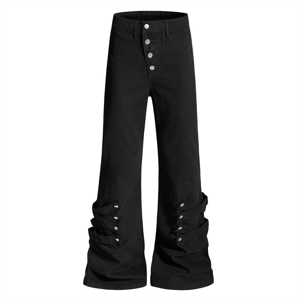 Asymmetric Button-Front Trousers
