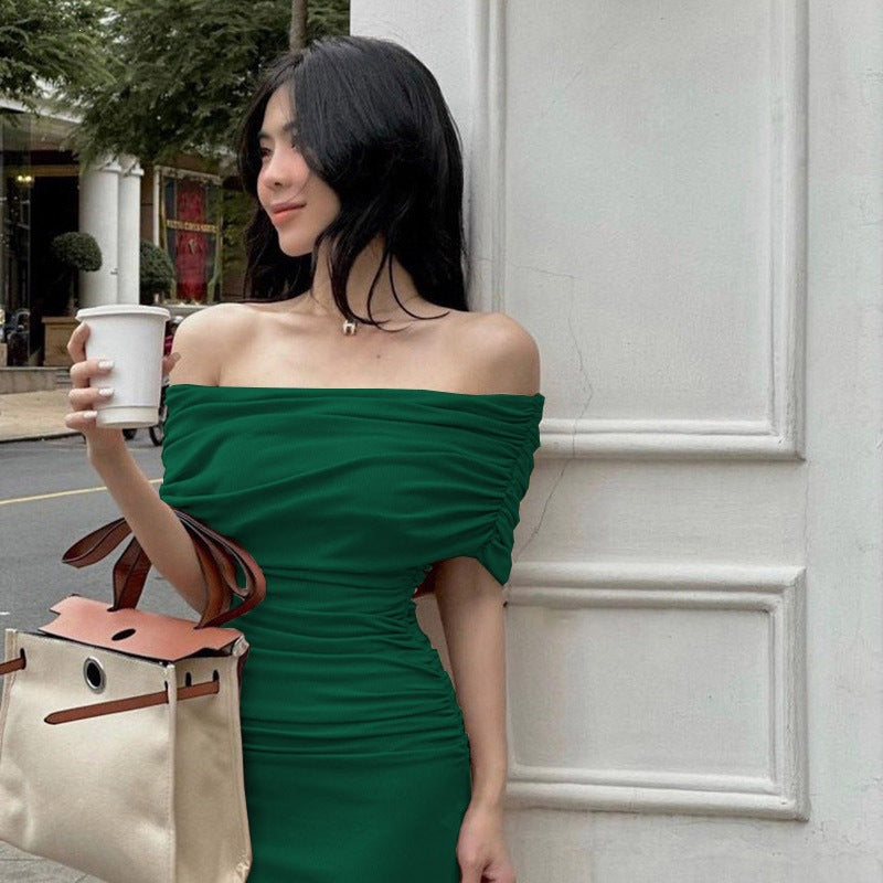 One-Shoulder Pleated Maxi Dress — product image 20