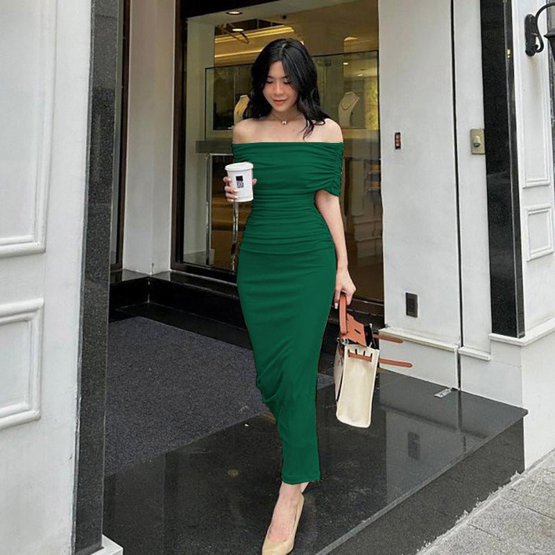 One-Shoulder Pleated Maxi Dress — product image 18